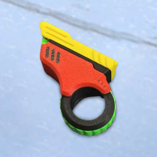 3D Printed Metal Hand Spinner Effective Stress Reduction Gun Shape Fidget Ring Adult Fidget Toys for Anxiety and ADHD Sufferers